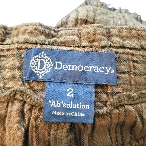 Democracy Shorts Absolution Olive Green Bermuda Fringe Edge Tie Size 2 JJ3070 - Picture 5 of 8